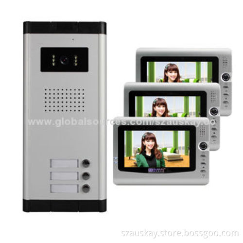 Video Intercom, Suitable for Multiple Homes, IR Night Vision Camera and 7-inch TFT Indoor Monitor